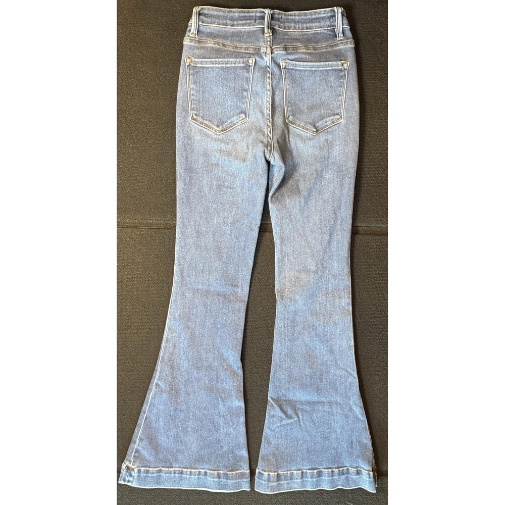 VERVET BLUE Womens 26 High Rise Flare Bell Bottom Stretch Jeans Light Blue - Picture 6 of 13